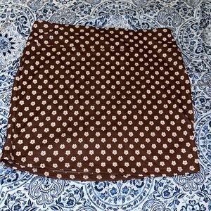 No Comment NY LA Medium Soft Skirt Brown/White flowers